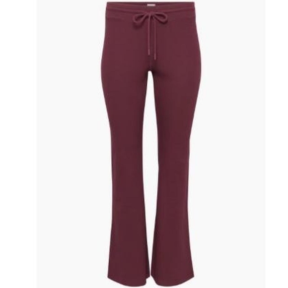 Aritzia Sunday Best Baby Waffle Pants Flare Burgundy Size XS - Picture 2 of 10